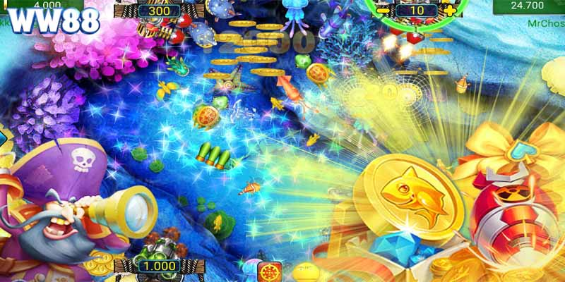 Bắn cá vàng sở hữu kho vũ khí đồ sộ với các đặc điểm khác biệt